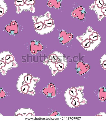 pattern cat lov texture girl cute