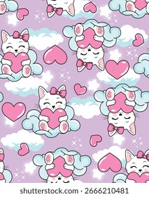 MUSTER KATZE LIEBE TRAUM LÄCHELN