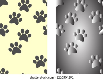 The pattern of cat paw prints on a light background option 2 abstraction vector