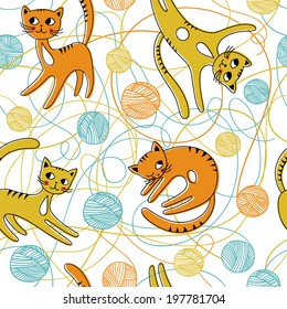 Pattern with cats.
