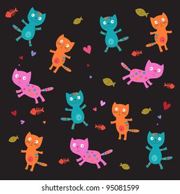 Pattern with cats