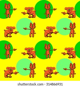 Pattern with cats and dogs. Drawing for children. Seamless texture.