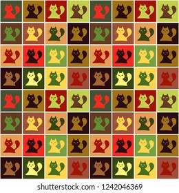 pattern with cats illustration	
