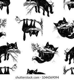 Pattern of the cats on the tree branches