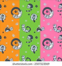 Pattern of cats, playful, fun, cat tracks
