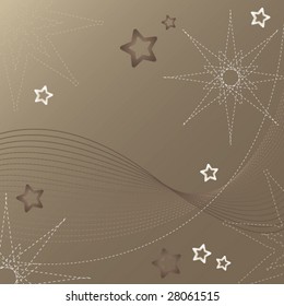 Pattern for CD cover with stars and curves