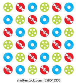 Pattern of CD and vinyl, vector illustration