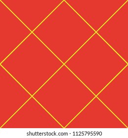 Pattern in cell, grid. Seamless background. Bright orange and yellow. For printing on fabric, paper, wrapper. Vector illustration