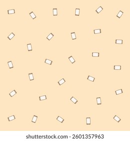 a pattern of cell phones on a beige background