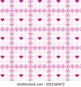 Pattern Cell Pink abstract flowers end heart