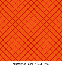 Pattern with cells. Seamless vector background. Abstract geometric texture. Scalable vector graphics. Classic tile style. Bright orange-red color