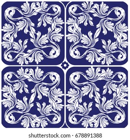 Pattern ceramic tile with colorful. Vintage pattern in traditional style can be used for tile , wallpaper ,fabric , background ,paper 