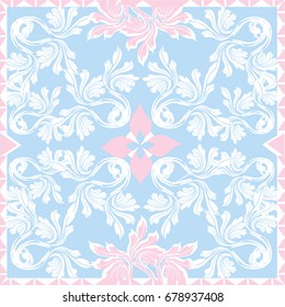 Pattern ceramic tile with colorful. Vintage pattern in traditional style can be used for tile , wallpaper ,fabric , background ,paper 