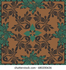 Pattern ceramic tile with colorful. Vintage pattern in traditional style can be used for tile , wallpaper ,fabric , background ,paper 