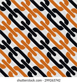 Pattern chain in diagonal pattern, seamless vector background.