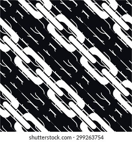 Pattern chain in diagonal pattern, seamless vector background.