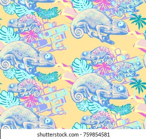 Pattern of chameleon. Vector illustration