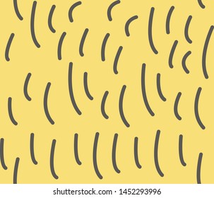 Pattern with chaotic squiggles, hipster style background. Black line on yellow background