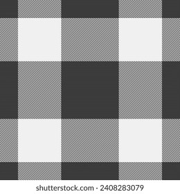 Pattern check fabric of seamless textile tartan with a plaid texture background vector in grey and white colors.