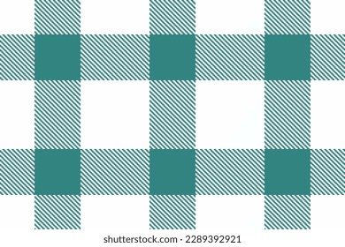 Pattern check plaid. Texture vector tartan. Seamless textile fabric background in white and cyan colors.