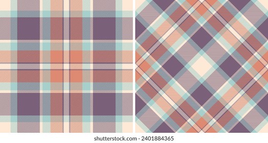 Pattern check seamless of fabric tartan textile with a vector texture background plaid. Set in halloween colors for decorative napkins, dinner parties.