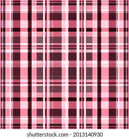 Pattern for a checkered plaid. Seamless geometric print, abstraction from the intersection of pink, white and burgundy stripes. Ideal for any your bold design or advertising project.