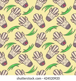 Pattern of cheerful muzzles zebra