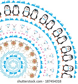  pattern with cheerful northern animals 