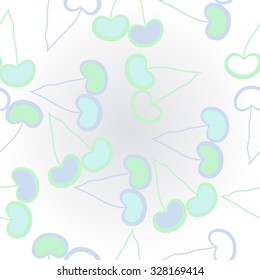 Pattern  of cherries,  hole, spots. Hand drawn.