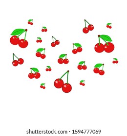 Pattern with cherries. - Illustration. Cherry, Berry Fruit, Food