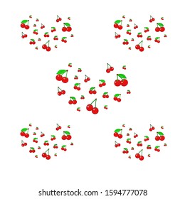 Pattern with cherries. - Illustration. Cherry, Berry Fruit, Food