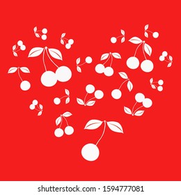 Pattern with cherries. - Illustration. Cherry, Berry Fruit, Food