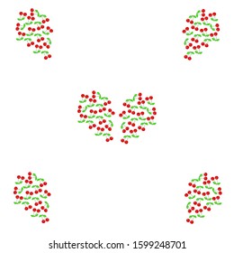 Pattern with cherries. - Illustration. Cherry, Berry Fruit, Food