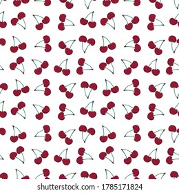 pattern with cherries on a pink background