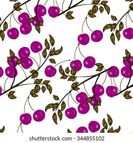 Pattern with cherry. 
