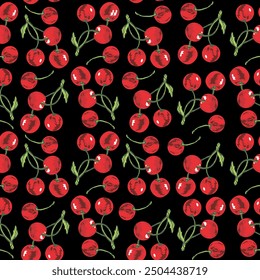 Pattern Cherry Fruit For Dress, Skirt, Bag, Shoes and Surface Textile