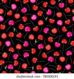 Pattern of the cherry,
I made a cherry a seamless pattern,
