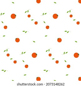 Pattern with cherry tomatoes. Vector.