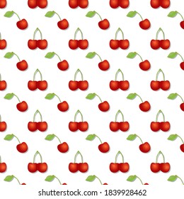 Pattern with cherry. Wallpaper, print, modern textile design, wrapping paper