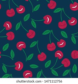 pattern with cherry-lips. Art pattern for textile, fabric, teen, fashion, art,web and other design.