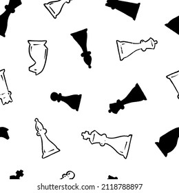 A pattern of chess pieces. Chess. set, season, tournament. Wallpaper for children's room. Tablecloth for the game table. Print for chess and board game store wrapping paper