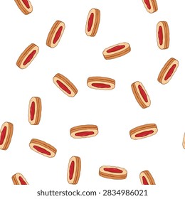 pattern chewy biscuit cookie cartoon. chocolate vanilla, oatmeal sugar, butter shortbread chewy biscuit cookie sign vector