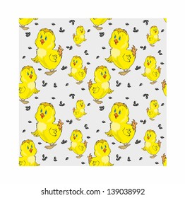 pattern with chicken and sunflower seeds