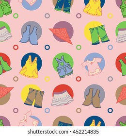 Pattern Children Clothing 2. Seamless background.