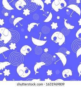 pattern for children with elephants, isontics dolphins