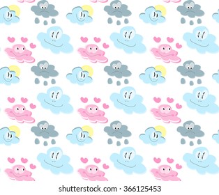 The pattern with children's drawings. The pattern of bed, pajamas, clothing for children and textile.