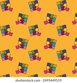 Fondo del rompecabezas del juguete de la impresión de los niños del patrón