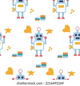 Pattern a children's robot toy. Vector
