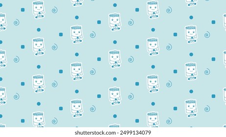 Pattern of the children's sport character is blue for books, coloring, games, clothes, advertising