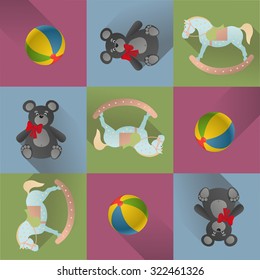 pattern with children's toys
